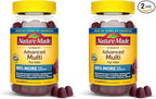 Nature Made Advanced Multivitamin Gummies for Him with Magnesium Citrate,Calcium & All 8 B Vitamins,Multivitamin for Men,90 Gummies,30 Day Supply,(Pack of 2)