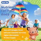 Magnesium Gummies for Kids - Magnesium Citrate Supplement with Vitamin B6, L-theanine, Chamomile & Lemon Balm - Calm Magnesium for Kids & Adults Sleep, Relaxation, Pineapple Flavor 60 Gummies