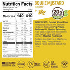 Lenny & Larry's FITZELS Protein Pretzels (Boujie Mustard) 8 Individual Bags 3 oz Each – High Protein Snacks with 20g of Plant Based Protein – Healthy Vegan Pretzels – Delicious Salty Taste