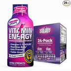 Vitamin Energy Immune+ Extra Strength Energy Shot Grape 24 Pack, 260mg Natural Caffeine, B-Vitamins, Citicoline, Green Tea, Immunity & Focus Support, Zero Sugar, Gluten-Free 1.93 fl oz