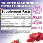 Magnesium Citrate Gummies - Sugar Free - High Absorption & Bioavailability Magnesium Gummy Supplement - Improved Vegan Formula - Supports Bones, Muscles, Calm, & Relaxation - Mag Citrate - 60 Gummies