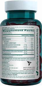 NEURIVA Plus Decaffeinated Nootropic Brain Supplement for Memory, Focus & Concentration & Cognitive Function, Clinically Tested NeuroFactor, Phosphatidylserine, Vitamins B6 B12,50ct Strawberry Gummies