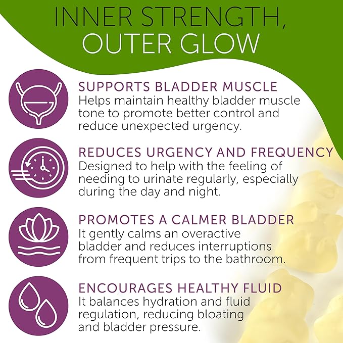 Bladder Control Supplements – Urinary Tract Health for Women | Overactive Bladder Support, UTI Relief & Infection Treatment | Daily Feminine Wellness Gummies – 60 Pineapple Flavor