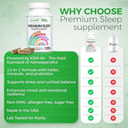 13-in-1 Natural Sleep Aid for Adults – Melatonin-Free Premium Sleep Supplement with Magnesium, Ashwagandha, 5-HTP, Valerian Root & Probiotics – Non-Habit Forming – 60 Capsules