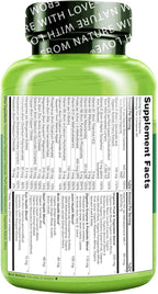 NATURELO Whole Food Multivitamin for Women 50+ (Iron Free) with Vitamins, Minerals, & Organic Extracts - Supplement for Post Menopausal Women Over 50 - No GMO - 240 Vegan Capsules