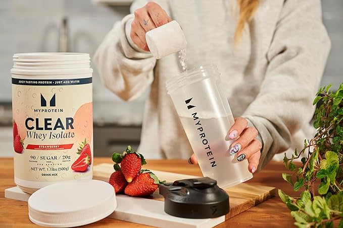 Myprotein Clear Whey Isolate Protein Powder, 20 Servings (1.1lbs) Strawberry, 20g Protein per Serving, Naturally Flavored Drink Mix, Daily Protein Intake for Superior Performance