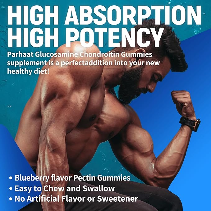 Glucosamine Chondroitin Gummies with MSM & Elderberry Extra Strength - Joint Support, Antioxidant Immune Support Supplement for Adults, Men & Women.Blueberry