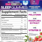 Sleep Gummies - 8mg Melatonin Per Serving - With Passiflora Extract for Restful Sleep - Fast Acting Melatonin Sleep Gummy Supplement for Adults, Vegan, Non-GMO, Tasty Strawberry Flavor - 60 Gummies