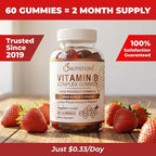 O NUTRITIONS Vitamin B Complex Gummies for Women & Men – High Potency B12 (833% DV) & Biotin – Energy, Mood & Metabolism Support – Vegan Strawberry Gummy Vitamins – 60 Gummies, 2-Month Supply