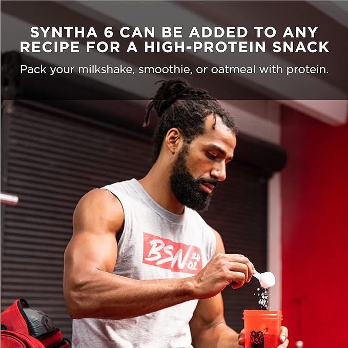 BSN SYNTHA-6 EDGE Protein Powder, Strawberry Protein Powder with Hydrolyzed Whey, Micellar Casein, for Muscle Gain, Low Sugar, 24g Protein, Strawberry Milkshake, 28 Servings, 2.34 Pound (Pack of 1)