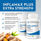 Vitaminerals® 121+ Inflamax® Plus | Discomfort Support Management | Quercetin | Proteolytic Enzymes | Ginger | Turmeric | Veggie caps (60)
