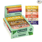 ALOHA Organic Plant Based Protein Bars - Sampler Pack #2-12 Bars, Vegan, Low Sugar, Gluten-Free, Paleo, Low Carb, Non-GMO, No Stevia, No Erythritol