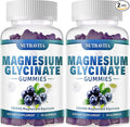 Magnesium Glycinate Gummies 1000mg with Magnesium L-Threonate,Chelated Magnesium Potassium Complex Supplement with VitD, B6, CoQ10, Calcium,Supports for Memory, Calm, Mood - 180 Gummies Blueberry