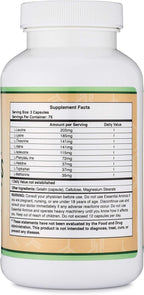 Essential Amino Acids - 1 Gram Per Serving Powder Blend of All 9 Essential Aminos (EAA) and All Branched-Chain Aminos (BCAAs) (Leucine, Isoleucine, Valine) 225 Capsules, Gluten Free by Double Wood