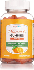 Pharmvista Vitamin C 125mg Gummy - Vegan, Gluten Free Supplement - 90 Count