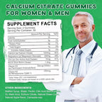 (2 Pack) Calcium Citrate 1200 mg with Vitamin D3 Gummies for Women & Men, Calcium Magnesium Zinc with Vitamin D3 K2 Supplement for Bone & Teeth Support, Natural Apple Flavor - 60 Day Vegan Supply