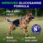 Glucosamine for Dogs Hip & Joint Supplement - Chondroitin, Omega-3, MSM - Joint Health & Pain Relief - Senior & Large Dogs - Made in USA - 120Ct