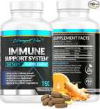 3-in-1 Immune Support Combo with Iron Supplement 25mg (Iron Pills) + 1000mg Vitamin C + Ginger Root, Gentle & Stomach Friendly for Energy & Iron Deficiency Support, Non-GMO, 150 Tablets