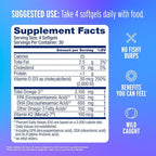 Oceanblue Professional Omega-3 2100 with Vitamin K2 & Vitamin D3 - Triple Strength Burpless Fish Oil Omega-3 Supplement with EPA & DHA - Wild Caught - Orange Flavor - 120 Mini Softgels