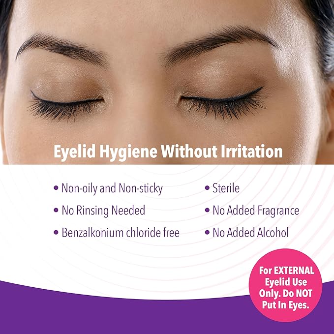 iVIZIA Micellar Eyelid Cleanser for Eyelid Cleansing, Rinse-Free, Gently Removes Makeup, 3.3fl oz Bottle