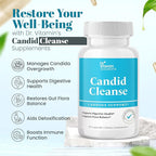 Candid Cleanse Supplement with GLP-1 Support - Oregano Leaf, Caprylic Acid & LactoSpore | Candida Support Pills for Digestive Health | Candida Cleanse Detox for Women & Men | 30