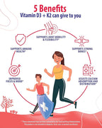 SUNNY SAM Sugar-Free Vitamin D3 K2 Gummies 5000 IU - Immune & Bone Support - Vitamin D Gummy Supplement for Adults - High-Absorption, Vegan, Halal, Gluten-Free Chewable Vitamins - 30 Count