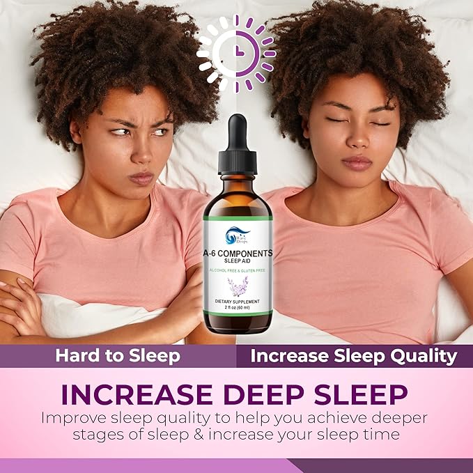 "Sleep Aid Drops Special Formula with Valerian Root, Melatonin, Chamomile, Lavender, Rhodiola Rose, and Vitamin B6 Sleep Support