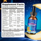 Magnesium Glycinate Liquid for Kids - with L-Theanine Omega-3, Vitamin B6, D3, Zinc - Kids Magnesium Drops for Sleep, Relaxation, Calm & Focus - 2 Fl Oz, Strawberry Flavor