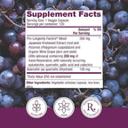 Reserveage Beauty Resveratrol 250 mg - Best Trans-Resveratrol - Vegan Antioxidant Supplement for Cellular & Heart Health - Aids Healthy Aging & Immune Health - 120 Capsules