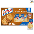Lance Sandwich Crackers, Malt with Peanut Butter, 10 Individually Wrapped Packs, 6 Sandwiches Each