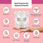 Female-Optimized Beef Organ Superfood (Beef Ovary Uterus, Liver, Kidney, Heart, & 6 More) - 100% Grass Fed & Finished, Pasture Raised Cattle, 3rd Party Tested - Nourish Your Inner Glow
