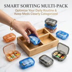 3 Pack 3 Compartment Small Pill Box, Portable Pill Case for Purse and Pocket, Moisture Proof Travel Pill Organizer for Medicine, Vitamins and Fish Oil, Small Pill Organizer Travel Case