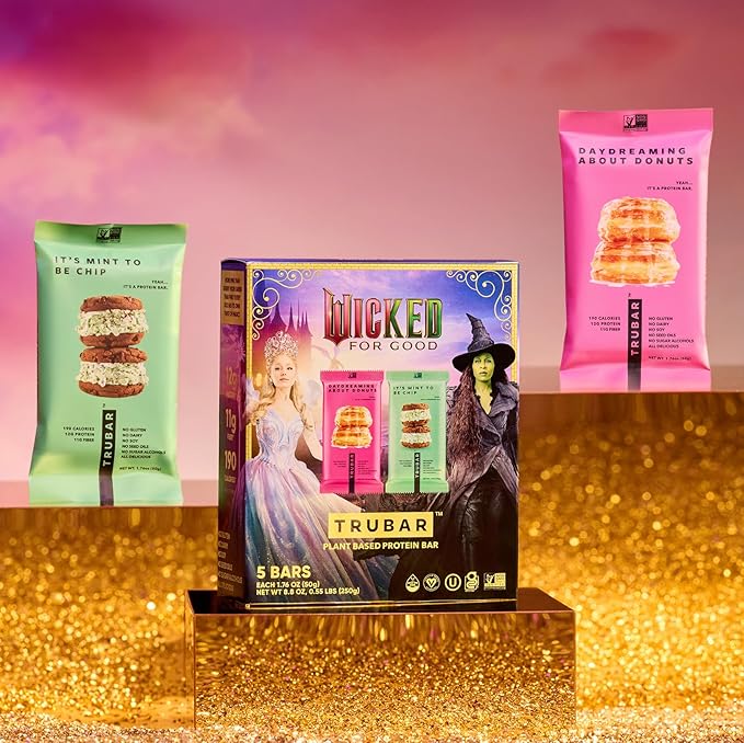 TRUBAR “Wicked” Vegan Protein Bar Variety Pack – It’s Mint to Be Chip & Daydreaming About Donuts, Plant Based, Gluten Free, Dairy Free, No Sugar Alcohols, 12g Protein, 11g Fiber, Healthy Snack Bars, 15 count