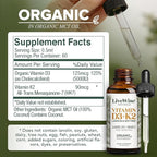 Live Wise Naturals Vegan D3 K2 Vitamin 5000 IU, 90 MCG (MK-7) Drops - 60 Servings, Ultra Concentrated Formulation, and Fast Absorption - Precision Micro-Dosing Dropper for Cognitive & Immune Support
