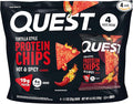 Quest Nutrition Tortilla Style Protein Chips, Hot & Spicy, 19g of Protein, 4g Net Carbs, High Protein, Gluten Free, 1.1 Ounce, 4 count