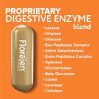 Florajen Digestive Enzymes with Probiotics & Prebiotics - Triple-Action Formula for Gut Health, Bloating, & Gas Relief - Supports Gluten & Dairy Digestion - Clean - Non-GMO - 30-Count