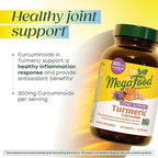 MegaFood Turmeric Curcumin Supplement - Joint Support Supplement, Turmeric Curcumin with Black Pepper, Boswellia Extract & Ginger Root, Vegan, Non-GMO, 60 Tablets (30 Servings)