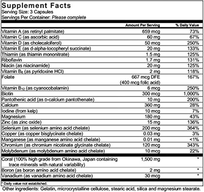 1500mg, 90 Capsules- Coral Calcium Supplement Developed by Bob Barefoot- Supports Overall Health & PH Levels- Contains Calcium, Magnesium & Vitamin D3