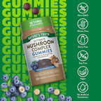 Nature's Truth Mushroom Complex Gummies for Adults | Complex of 10 Mushrooms | with Lion's Mane, Shiitake, & Chaga | Blueberry Flavor | 60 Count | Vegan, Non-GMO & Gluten Free Supplement