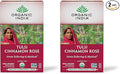 ORGANIC INDIA Tulsi Cinnamon Rose Tea Bags - Tulsi Rose, Cinnamon with Holy Basil, Chamomile, Stevia, USDA Certified Organic Caffeine Free Herbal Tea - 18 Infusion Bags, 2 Pack