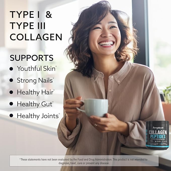 Multi Collagen Peptides Powder – Hydrolyzed Type I & III Grass-Fed Bovine Collagen – Unflavored Protein for Hair Skin Nails, Joints & Mobility – Keto Paleo – 41 Servings