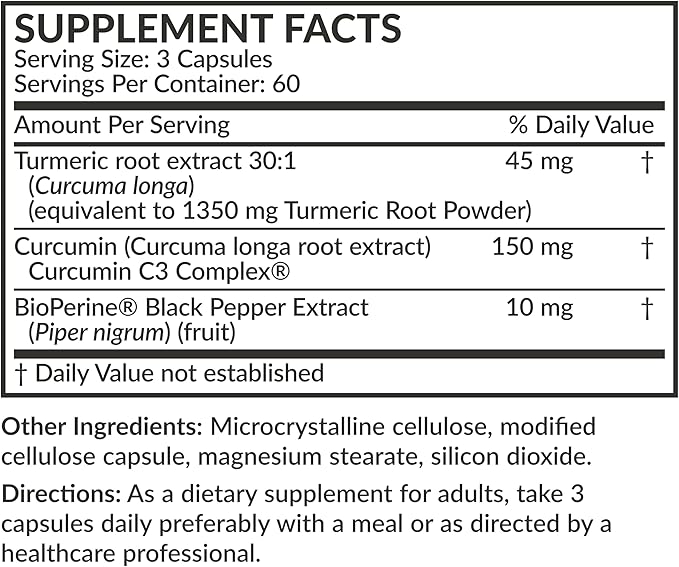 Futurebiotics Turmeric + Curcumin, Antioxidant, Joint & Digestion Support with BioPerine for Enhanced Nutrient Absorption, Non-GMO, 180 Vegetarian Capsules