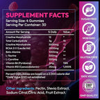 Cytona Creatine Gummies Monohydrate Complex 9000MG, Pre-Workout for Men & Women, Creatine Gummy with L-Taurine, BCAA 2:1, B12/6 for Muscle Support, Enhance Strength, Energy Boost-120 Count