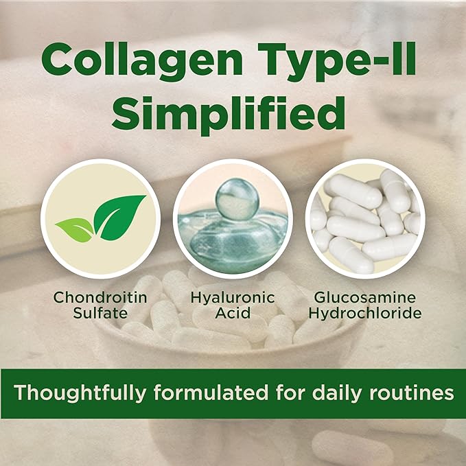 Vitamatic Chicken Collagen 3000 mg (Per Serving) with Glucosamine, Chondroitin & Hyaluronic Acid | 180 Capsules | Non-GMO | Gluten Free