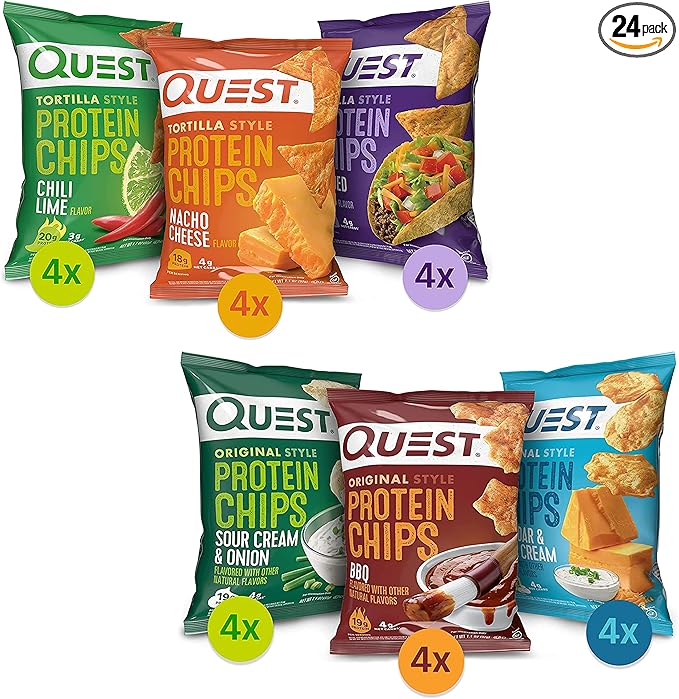 Quest Nutrition Protein Chips Variety Pack Bundle, High Protein, Low Carb, 24 Count