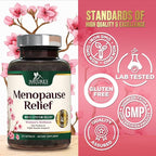 Menopause Supplement for Women - Natural Menopause Relief Support for Mild Hot Flashes & Night Sweats - Best Probiotics for Women, Dong Quai, Black Cohosh, Ashwagandha - Bottled in USA - 120 Capsules