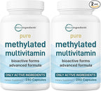 Micro Ingredients 2 Pack Pure Methylated Multivitamin, 480 Capsules | 19-in-1 Formula with Vitamins C, D, B12, Folate, Magnesium, Zinc, & More | Supports Daily Wellness & Immune Health | Filler Free