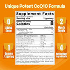 Sugar-Free CoQ10-250mg Filled Gummies - 4 Months Supply - Plus Omega-3, Vitamin B3 & Zinc, High Absorption Coenzyme Q10 Supplements for Hear-t Health, Cellular Energy & Antioxidant Support, 2-Pack