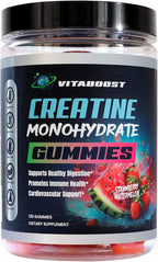VitaBoost Creatine Gummies 5g- Natural Creatine Monohydrate for Men & Women- Delicious Strawberry Watermelon Flavor- Boost Strength, Energy & Muscle Growth- Vegan Pre Workout Gummies- Made in USA