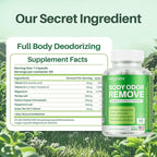 Body Deodorizing Supplement, Natural Internal Odor Control Pills for Men & Women, Chlorophyll Capsules for Skin, Breath and Gut Health (60 Capsules)